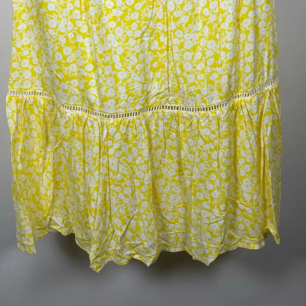 Lost + Wander Midi Dress Floral Cottagecore Yellow White S & XS